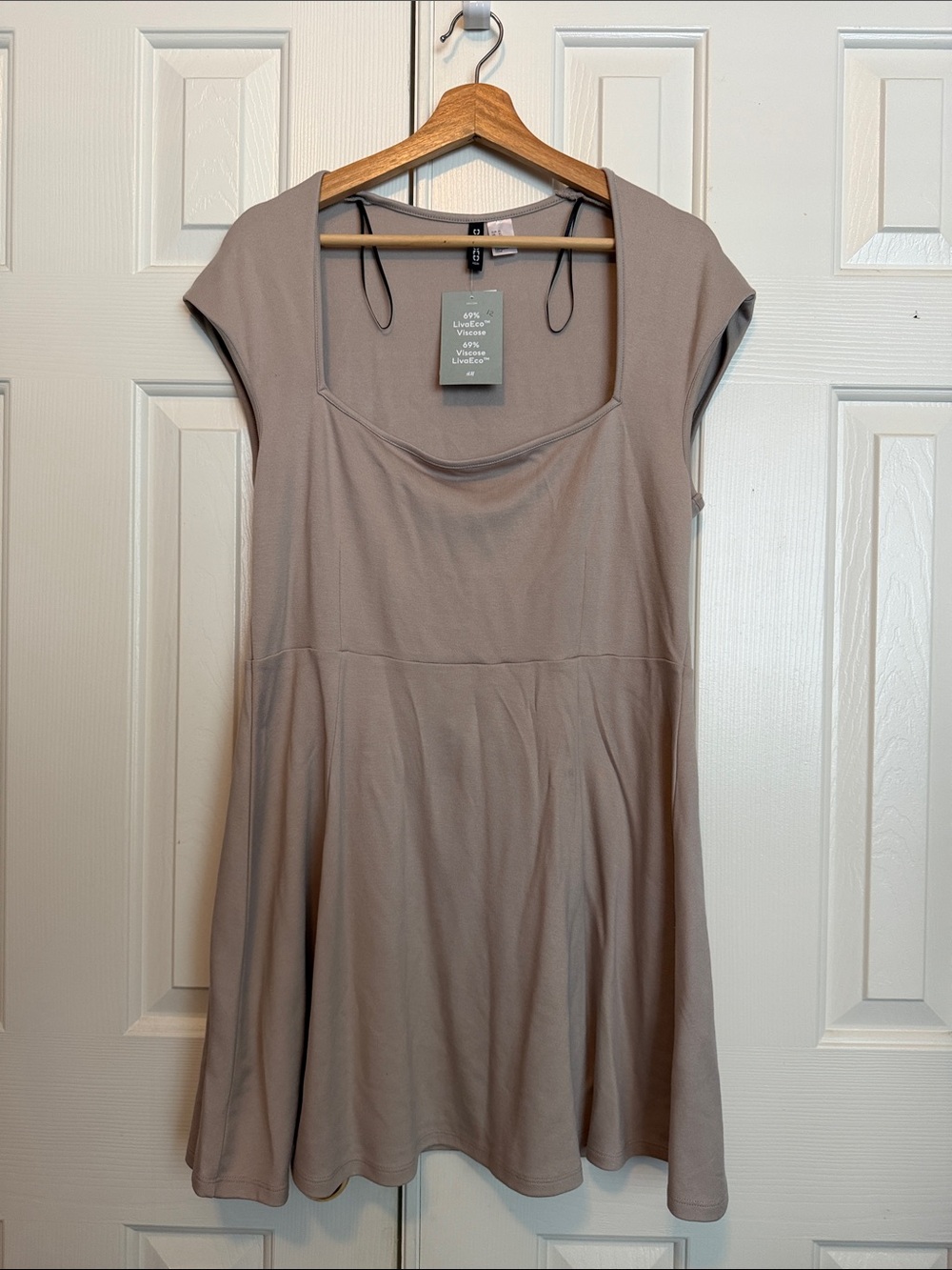 Divided by H&M Taupe Cap-Sleeve Mini Dress